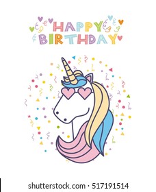 Free Unicorn Happy Birthday Images Happy Birthday Card Cute Unicorn Icon Stock Vector (Royalty Free) 517191514  | Shutterstock