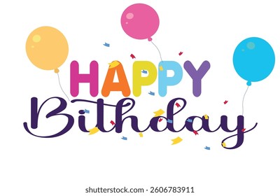 happy birthday card design, background vector art