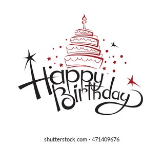 happy birthday card design with cake
