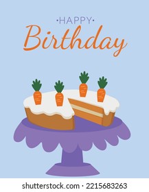 Happy Birthday card design with a Carrot Cake