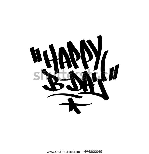 Happy Birthday Card Design Hand Written Stock Vector (Royalty Free ...