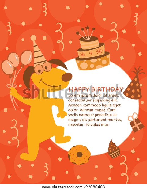 Happy Birthday Card Design Kids Stock Vector (Royalty Free) 92080403