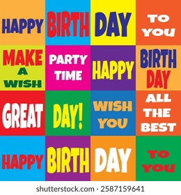 Happy birthday card design with lettering
