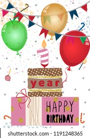 Happy birthday card design for one year old baby