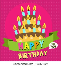 Happy Birthday Card Design Template Image Stock Vector (Royalty Free ...