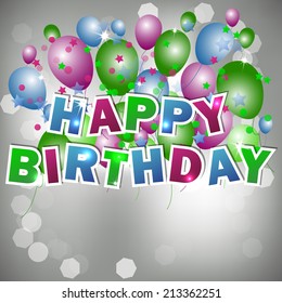 Happy birthday card design template/vector illustration