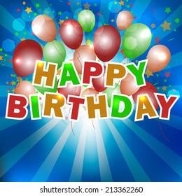 Happy birthday card design template/vector illustration