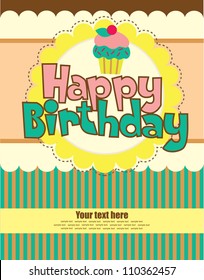happy birthday card design. vector illustration