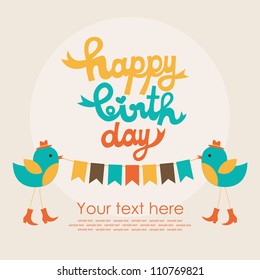 happy birthday card design. vector illustration