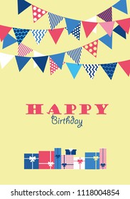 Happy Birthday Card Design Vector Illustration Stock Vector (Royalty ...