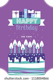 happy birthday card design. vector illustration.