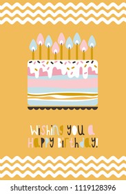 Happy Birthday Card Design Vector Illustration Stock Vector (Royalty ...