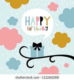 happy birthday card design. vector illustration.
