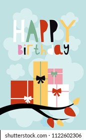 happy birthday card design. vector illustration.
