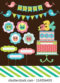 happy birthday card design. vector illustraton