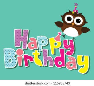 happy birthday card design. vector illustration