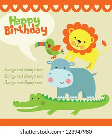 happy birthday card design. vector illustration