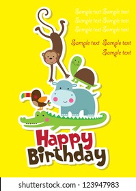 happy birthday card design. vector illustration