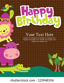 happy birthday card design. vector illustration