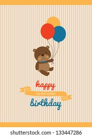 happy birthday card design. vector illustration