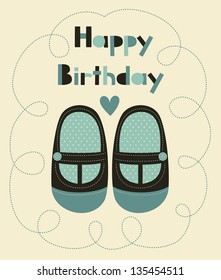 happy birthday card design. vector illustration