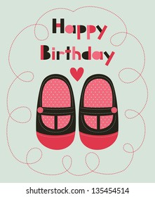 happy birthday card design. vector illustration