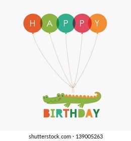 happy birthday card design. vector illustration