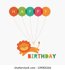 happy birthday card design. vector illustration