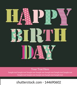 happy birthday card design. vector illustration