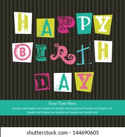 happy birthday card design. vector illustration