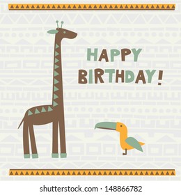 Happy birthday card design. Vector illustration.