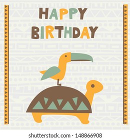 Happy birthday card design. Vector illustration. 