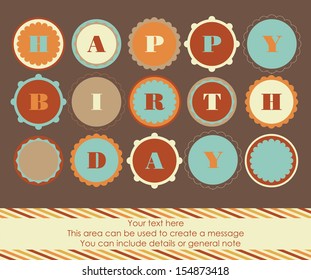 happy birthday card design. vector illustration
