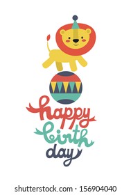 happy birthday card design. vector illustration