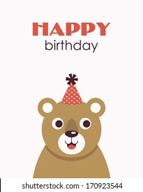 happy birthday card design. vector illustration
