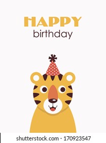 happy birthday card design. vector illustration