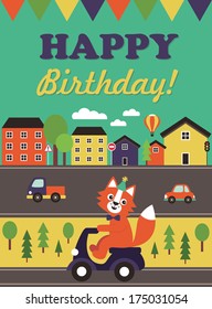 happy birthday card design. vector illustration