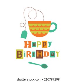 happy birthday card design. vector illustration