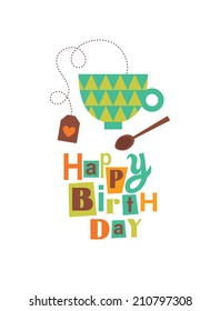 happy birthday card design. vector illustration
