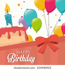 Happy Birthday card design, vector illustration.