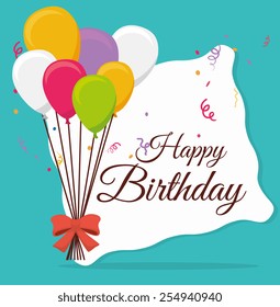 Happy Birthday card design, vector illustration.