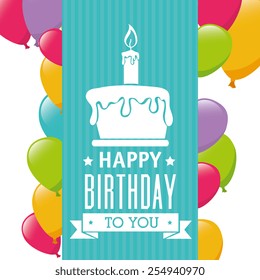 Happy Birthday card design, vector illustration.