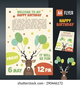 happy birthday card design. vector illustration