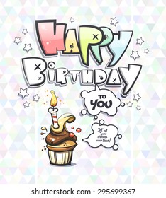 Happy Birthday card design. Vector eps 10
