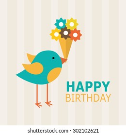 Happy birthday card design. Vector illustration