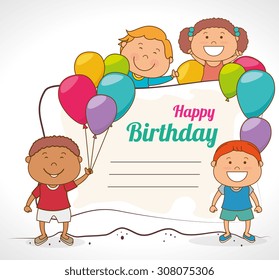 Happy birthday card design, vector illustration eps 10.