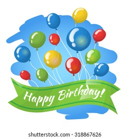 Happy Birthday card design in vector