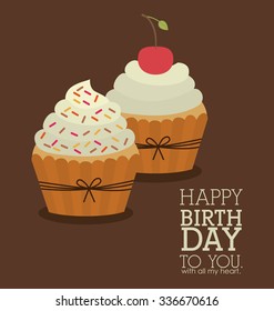 happy birthday card design, vector illustration eps10 graphic 