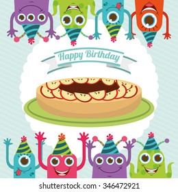 happy birthday card design, vector illustration eps10 graphic 