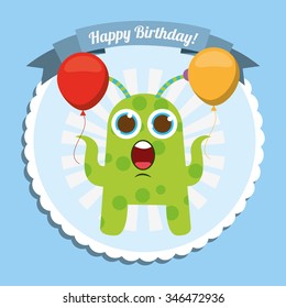 happy birthday card design, vector illustration eps10 graphic 